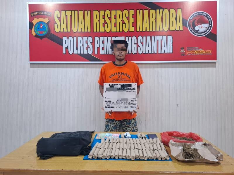 Simpan Puluhan Paket Ganja, Pemuda 23 Tahun di Siantar Dicokok Polisi