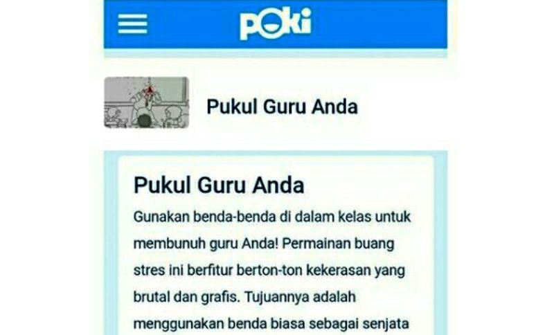 Astaga, Ada Game ‘Pukul Guru Anda’ yang Mengajarkan Penganiayaan