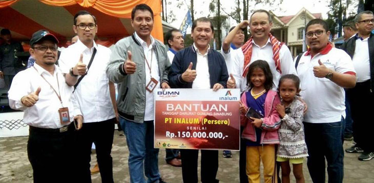 Kementerian BUMN Beri Perhatian Pengungsi Sinabung dan UKM Binaan Inalum