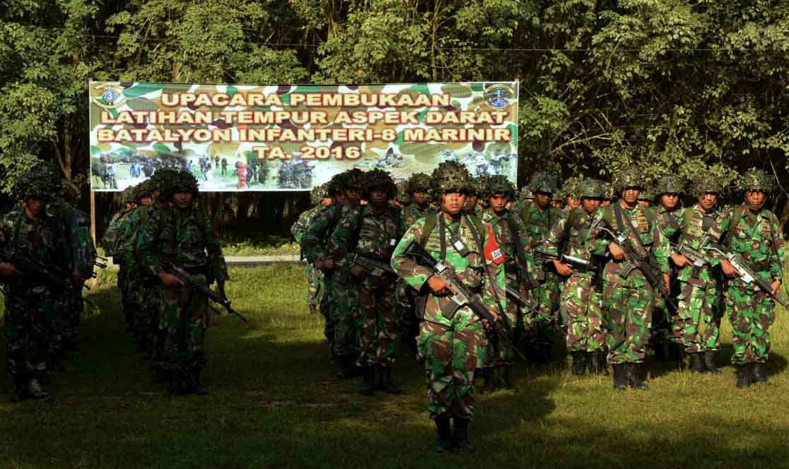 Marinir Mengikuti Latihan Tempur Aspek Darat di Kawasan TNGL