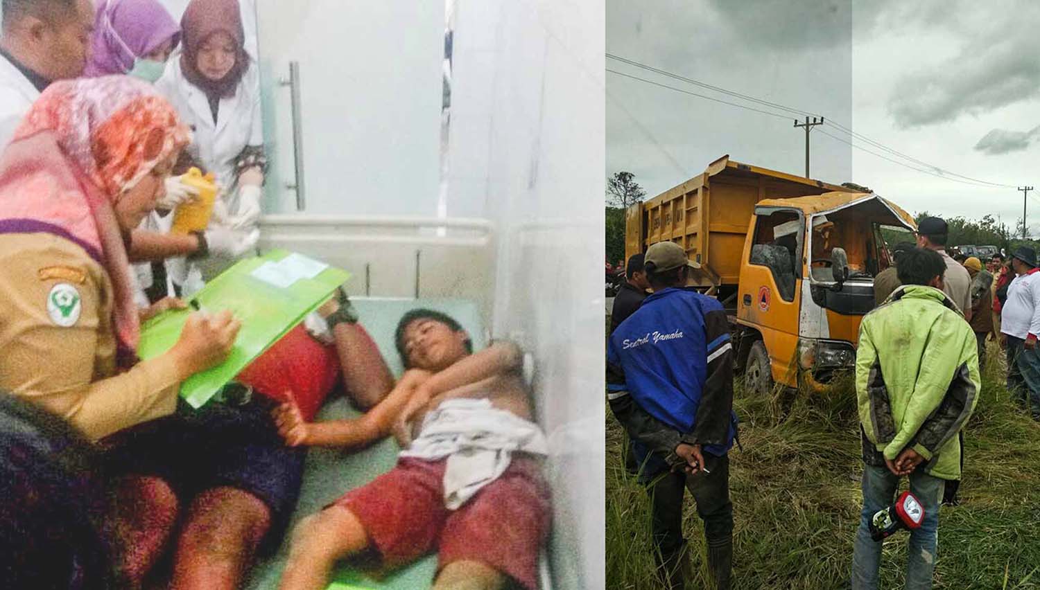 Truk Pengangkut 35 Anak Pengungsi Sinabung Terguling, Seorang TEWAS